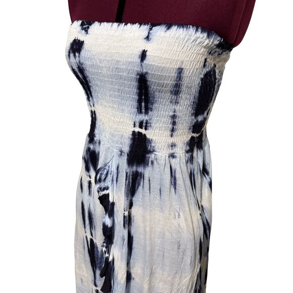 Raviya Blue and White Tie-Dye Halter Swim Coverup Dress - Picture 4 of 7